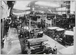 Motorcar Prints: General view of the Great Motor Exhibition. Date: 1904