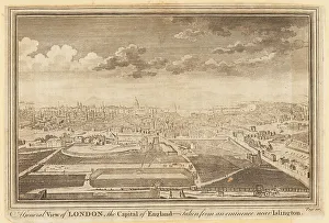 Alexander Hogg Prints: General View of London, the Capital of England, 1784