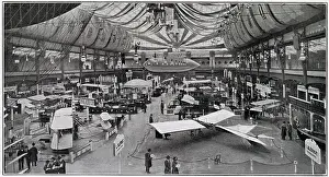 Displaying Prints: General view of the main gallery at the yearly airshow held Olympia, London. Date: 1910