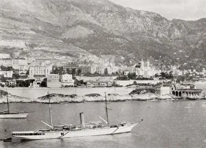 General view of Monte Carlo, Monaco from the sea