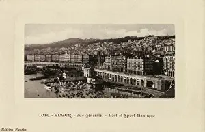 Harbours Prints: General view of port and water sports, Algiers