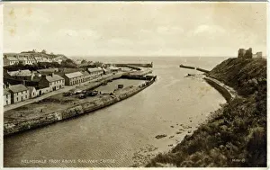 Sutherland Prints: General View & River, Helmsdale, Sutherland, Scotland. Date: 1910s