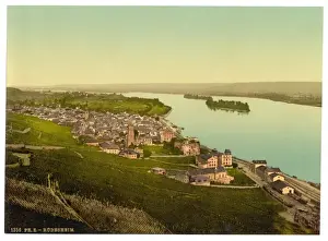 General view, Rudesheim, the Rhine, Germany General view, R?