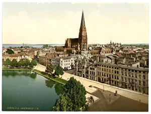Schwerin Prints: General view, Schwerin, Mecklenburg-Schwerin, Germany