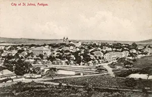 Antigua Prints: General view, St Johns, Antigua, West Indies