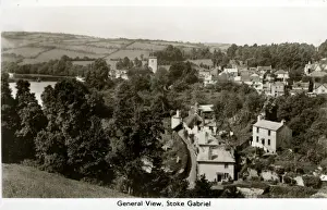 Totnes Prints: General View of the Town, Stoke Gabriel, Devon