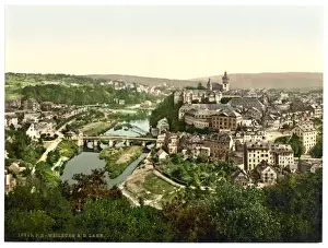 Hesse Nassau Prints: General view, Weilburg, Hesse-Nassau, Germany