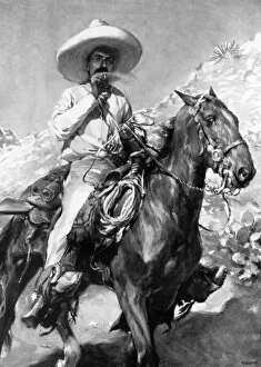 Horse Back Gallery: General Zapata, leader of rebels in Southern Mexico, 1913