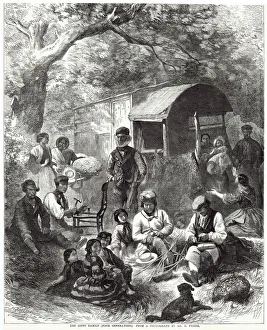 Images Dated 8th April 2021: Four generations of a gypsy family. Date: 1863
