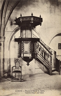 Reformation Collection: Geneva, Switzerland - The Chair and Pulpit of John Calvin