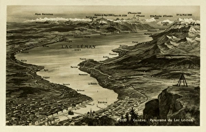 Images Dated 23rd December 2015: Geneva, Switzerland - Panorama of Lac Leman