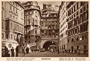 Genova Prints: Genoa, Italy - Gallerie Victor Emmanuel III, Place Corridoni