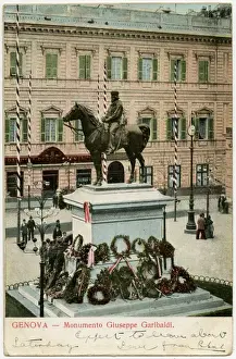 Genoa Prints: Genoa, Italy - Giuseppe Garibaldi Monument