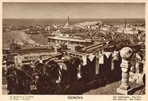 Genova Prints: Genoa, Italy - Lighthouse at the Port