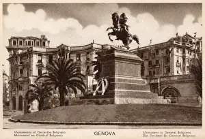 Genova Prints: Genoa, Italy - Monument to General Belgrano