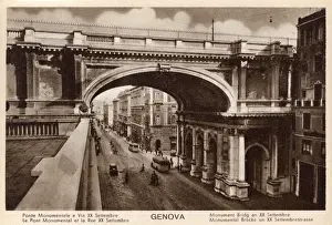 Septembre Prints: Genoa, Italy - Monumental Bridge and Via XX September