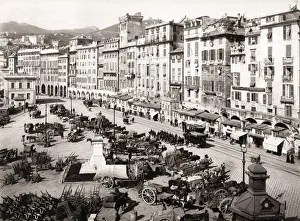Tourist Prints: Genova, Genoa, Italy, Piazza Caricamento