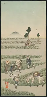 Genre scene in a rice paddy