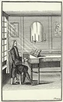 Harpsichord Prints: Gent Plays Harpsichord