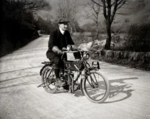 Inlet Prints: Gentleman on 1904 NSU motorcycle
