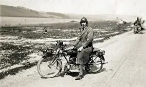 Direct Prints: Gentleman on a 1914 Connaught Blackburn motorcycle