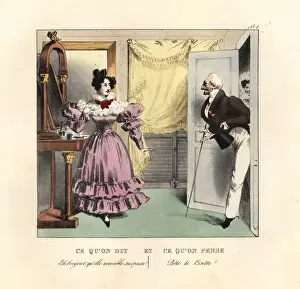 Brothers Prints: Gentleman with cane and top hat interrupting