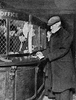 Images Dated 10th June 2004: A gentleman drawing the first pension