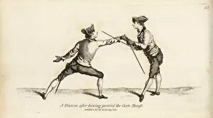 Thrust Collection: Gentleman fencer disarming his opponent