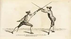 Gentleman fencer disarming his opponent