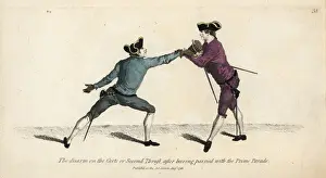 Gentleman fencer disarming his opponent