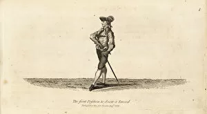 Gentleman fencer in first position to draw a sword