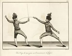 Pres Gallery: Gentleman fencer lunging and striking an opponent