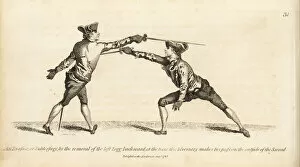 Stab Gallery: Gentleman fencer running through an opponent