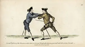 Gentleman fencer in the second position of