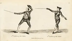 Angelo Prints: Gentleman fencers in the fourth and fifth