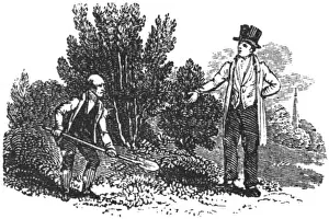 Gardeners Prints: Gentleman instructing gardener, c. 1800