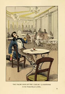 Ribbons Collection: Gentleman smoking in the Cafe de la Rotonde, 1868