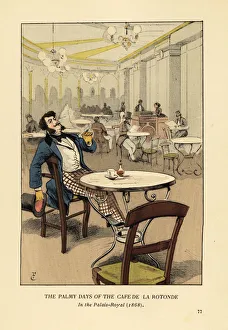 Images Dated 16th July 2019: Gentleman smoking in the Cafe de la Rotonde, 1868