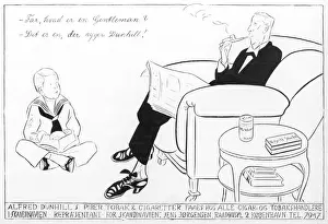 Arm Chair Prints: Gentleman Smoking Pipe
