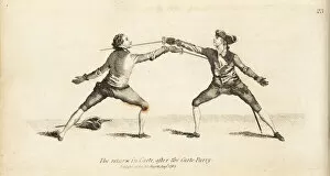 Angelo Gallery: Gentlemen fencers in the Carte return after the Carte parry