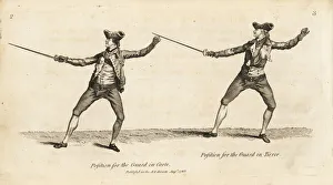 Angelo Gallery: Gentlemen fencers in guard positions