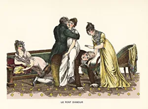 Diversion Prints: Gentlemen and ladies playing the Bridge of Love
