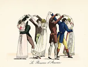 Diversion Prints: Gentlemen and ladies playing the kissing game, Cradle of Love