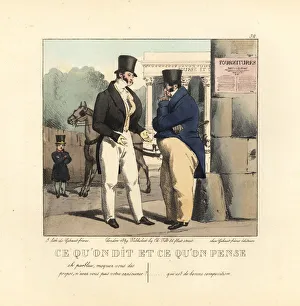 Word Gallery: Two gentlemen standing in front of the stock market talking