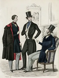 Images Dated 27th November 2017: Gentlemens fashions for November 1844