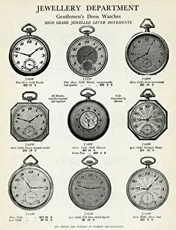 Images Dated 6th November 2015: Gentlemens pocket watches with lever movement 1929