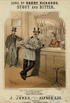 Bar Maid Prints: Two Gents Drinking C1860