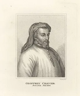 Celebrity Prints: Geoffrey Chaucer, English author and poet, 1328-1400