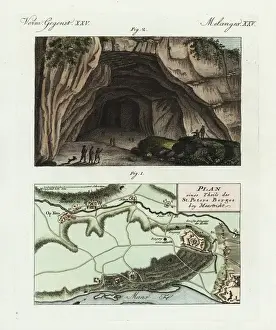Maastricht Prints: Geographical map of Mount St Peter, Mstricht