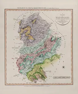Bedfordshire Prints: Geological Map of Bedfordshire (William Smith, 1820)